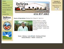 Tablet Screenshot of devriesmeatsinc.com